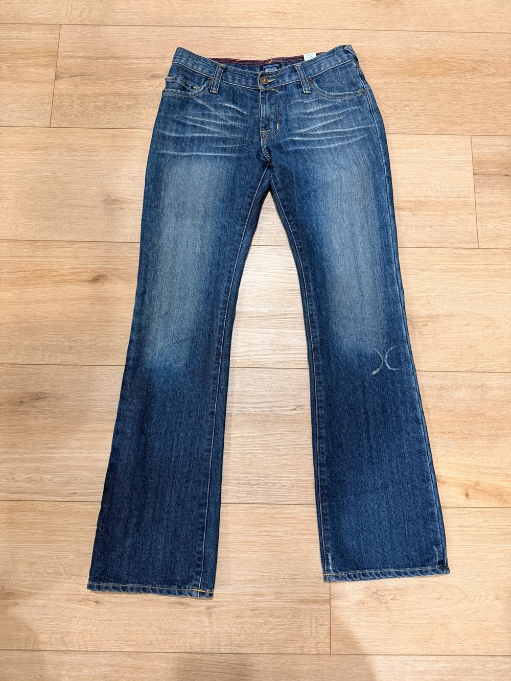 90s Y2K Vintage Von Dutch Women's Dark Blue Flared Jeans - Size 26